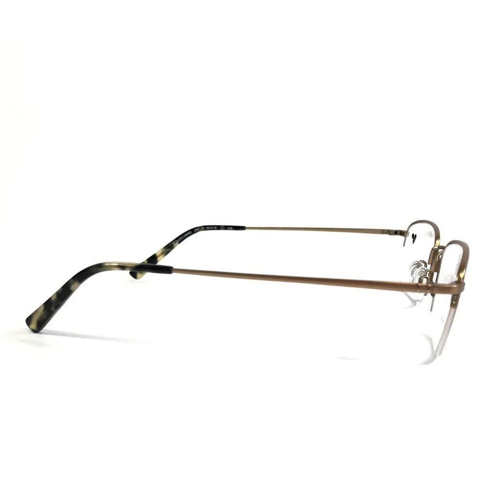 Flexon Eyeglasses Frames H6082 204 Matte Taupe Satin Gold Half Rim 53-19-145